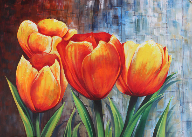 Golden Tulip (ART_3319_47170) - Handpainted Art Painting - 36in X 24in