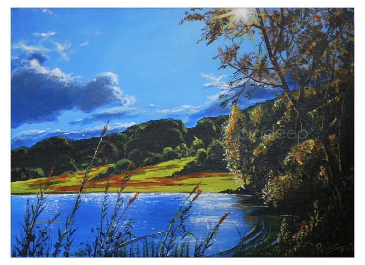 Sunny Day (ART_7348_46780) - Handpainted Art Painting - 22in X 16in