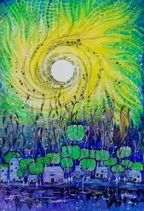 Peerless might (ART_7368_47133) - Handpainted Art Painting - 8in X 12in
