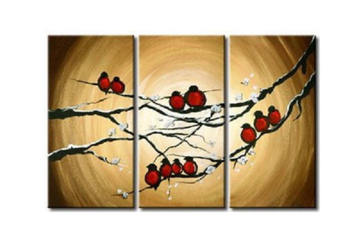 birds, many birds, birds on tree, red birds, red birds on tree