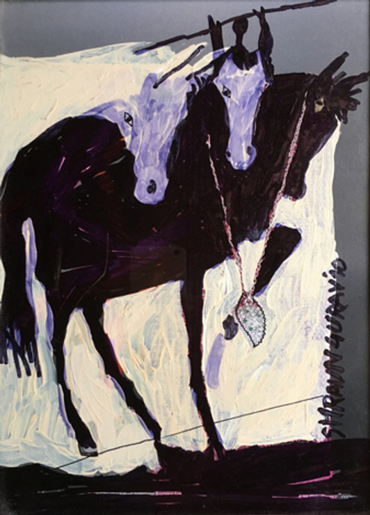 3 HORSES (ART_6267_47507) - Handpainted Art Painting - 9in X 12in