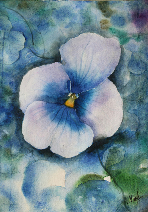 Blue Butterfly Pea (ART_4505_47448) - Handpainted Art Painting - 9in X 12in