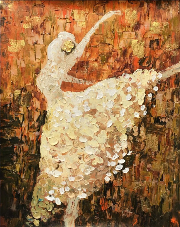 Dancing fairy painting  (ART_6706_47647) - Handpainted Art Painting - 24in X 24in