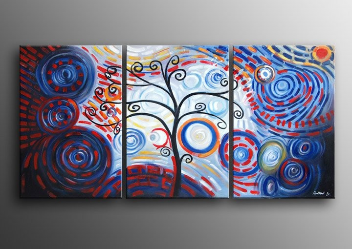 abstract, tree, abstract tree, circles, curves, round, blue,tree with circles