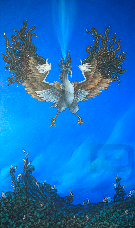 ''SOUL'' Meditation (ART_7409_47676) - Handpainted Art Painting - 36in X 60in