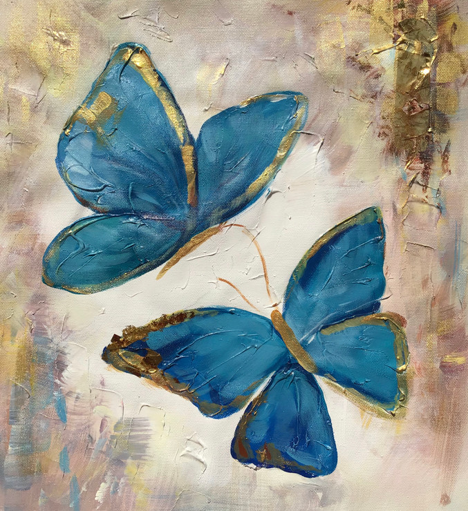 Butterfly painting  (ART_6706_47845) - Handpainted Art Painting - 24in X 24in