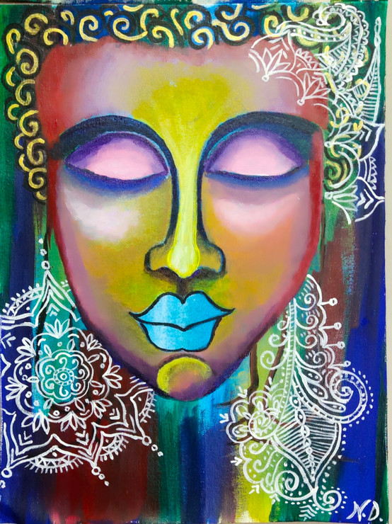 Original handmade painting  NIRVANA (ART_7390_48022) - Handpainted Art Painting - 12in X 16in