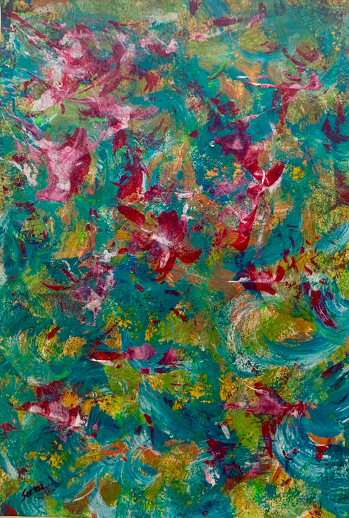 Summer Fragrance (ART_7437_47928) - Handpainted Art Painting - 15in X 22in