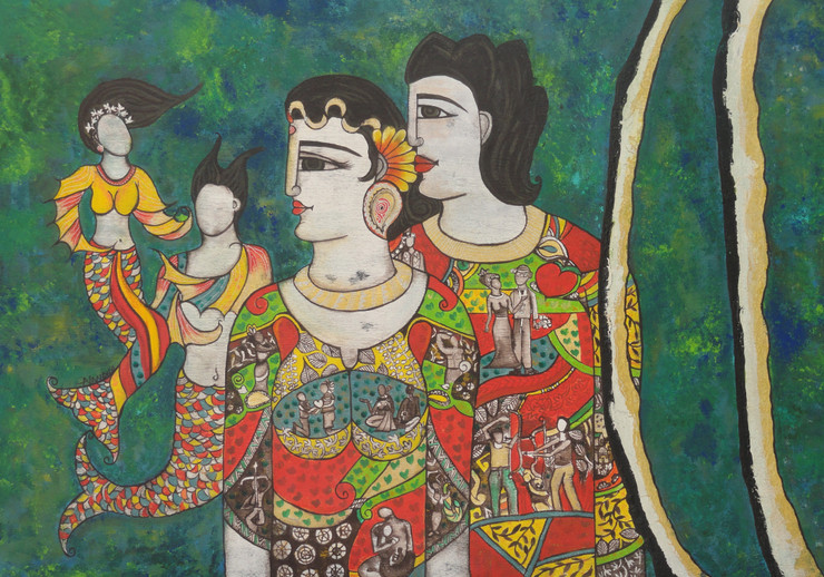 Deep Ocean Of Love (ART_5103_48375) - Handpainted Art Painting - 56in X 38in