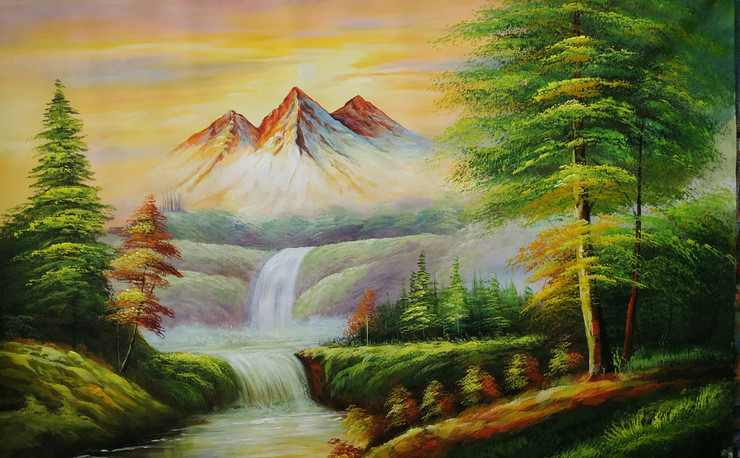 Landscape (ART_2226_48565) - Handpainted Art Painting - 48in X 36in