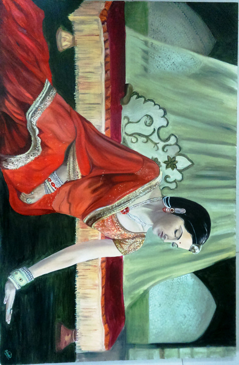 THE QUEEN (ART_1372_48492) - Handpainted Art Painting - 36in X 24in