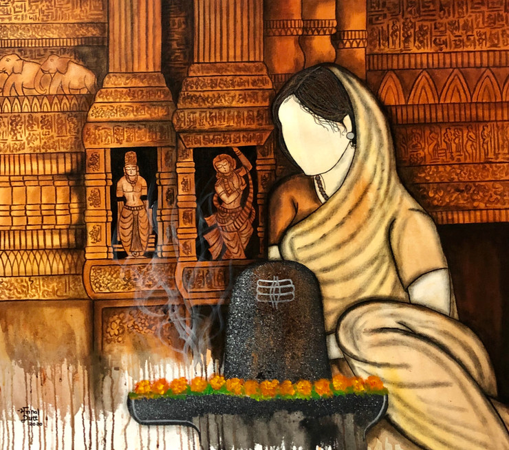 Shivam  (ART_7129_48724) - Handpainted Art Painting - 32in X 30in