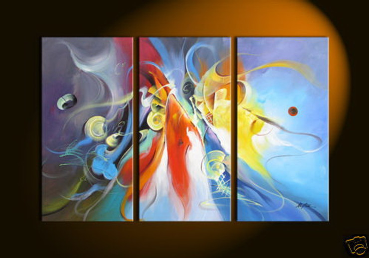 Color Hues - 48in x 32in (16in x 32in each x 3pcs.),RTCS_52_4832,Oil Colors,Canvas,48in x 32in (16in x 32in each x 3pcs.),Museum Quality - 100% Handpainted,mutipiece, paintings - Buy Canvas Painting Online in India.