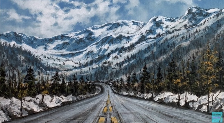 Road to heaven (ART_7511_49648) - Handpainted Art Painting - 24in X 24in