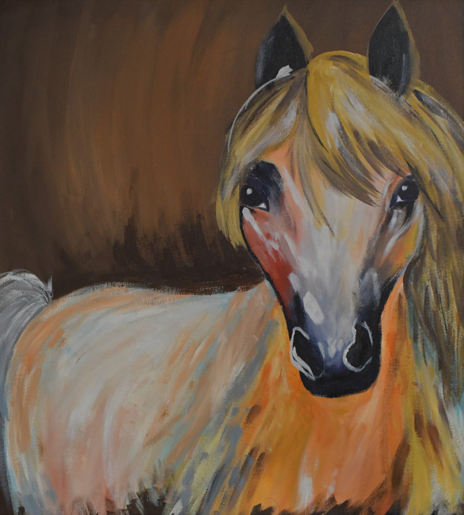 Horse beauty  (ART_7566_49605) - Handpainted Art Painting - 21in X 24in