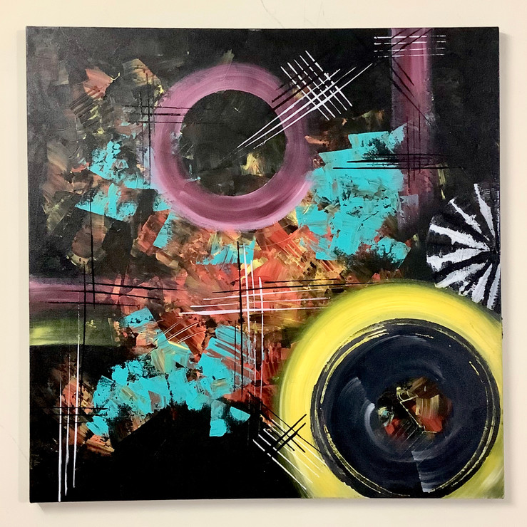 Discs (ART_7583_49731) - Handpainted Art Painting - 30in X 30in