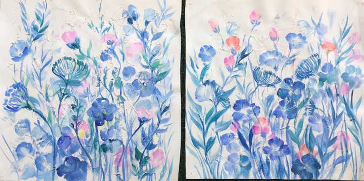 Flower painting  (ART_6706_42241) - Handpainted Art Painting - 24in X 12in