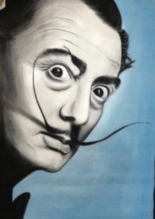 My Favorite And Best Fabulous Artist SERVIDOR DALI Portrait With Handmade (ART_7555_49433) - Handpainted Art Painting - 19in X 28in