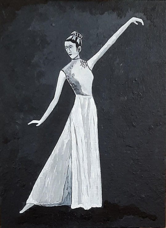 Dancing Lady (PRT_5839_50234) - Canvas Art Print - 18in X 24in