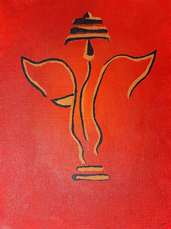 Ganesh (PRT_5839_50260) - Canvas Art Print - 18in X 24in