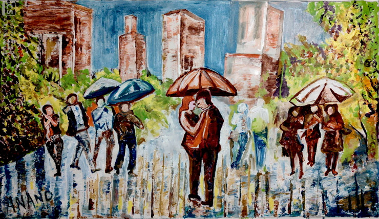 LOVE IN NEW YORK (ART_6175_50220) - Handpainted Art Painting - 45in X 26in