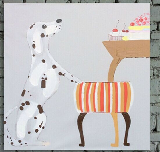 dog, pup, puppy, table, cake, delicacies, dog staring at table, dog staring at cake