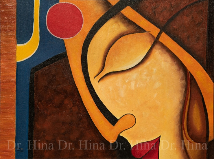 Radha (ART_7585_50103) - Handpainted Art Painting - 18in X 14in