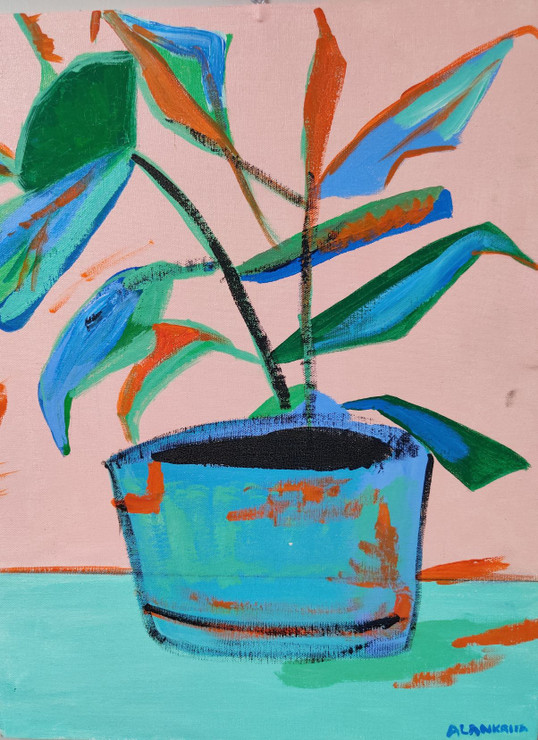 The Nature is beautiful with leaves of love  (ART_4165_50043) - Handpainted Art Painting - 16in X 20in