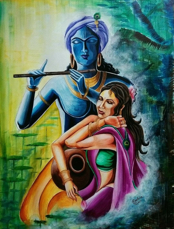 Unique Love (ART_7604_50020) - Handpainted Art Painting - 14in X 19in