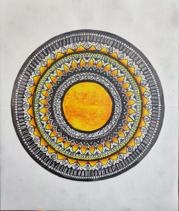 Colourful Mandala (ART_7600_49924) - Handpainted Art Painting - 9in X 11in