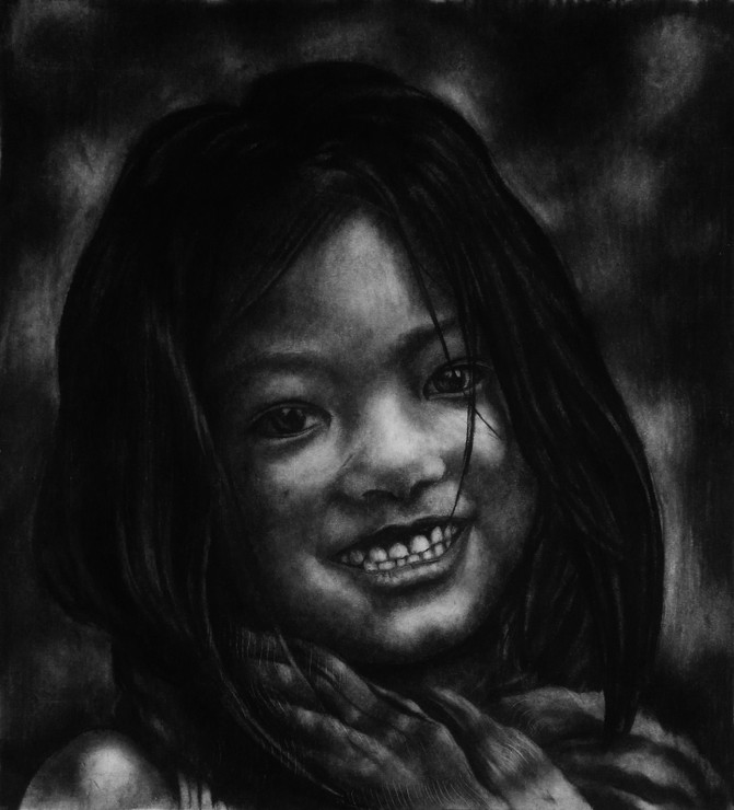 Happiness (ART_7522_49739) - Handpainted Art Painting - 12in X 13in