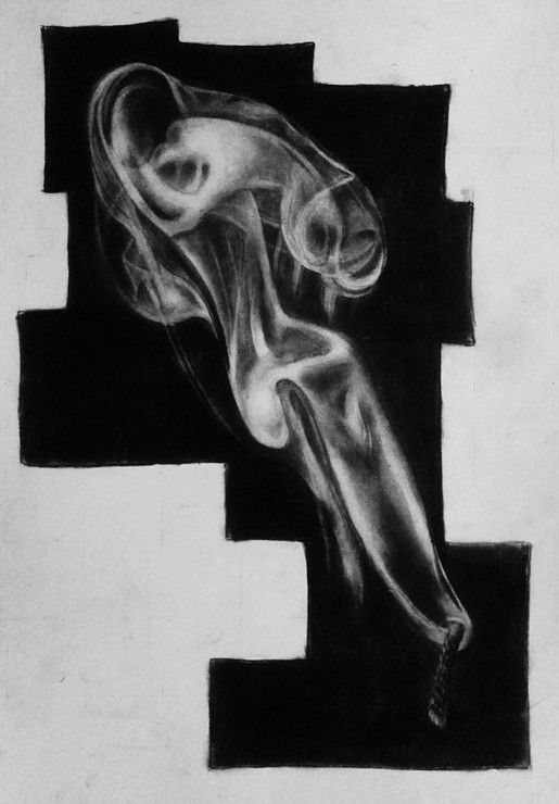 The Smoke (ART_7522_49738) - Handpainted Art Painting - 12in X 13in