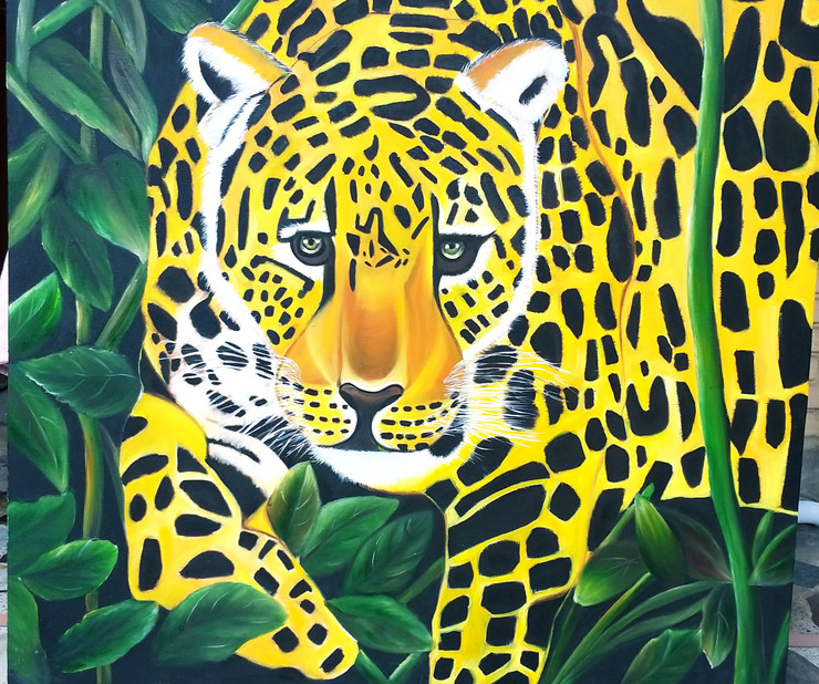 Save tigers (ART_7613_50612) - Handpainted Art Painting - 36in X 36in