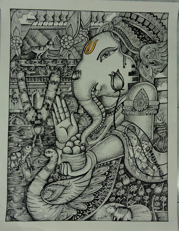Nimarjan Series (ART_7415_51227) - Handpainted Art Painting - 19in X 25in