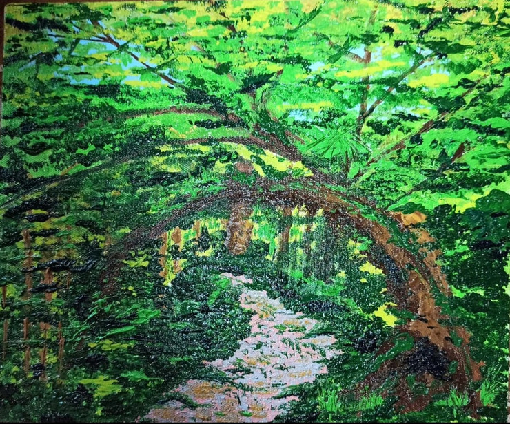 The canopy (ART_7692_51017) - Handpainted Art Painting - 12in X 10in