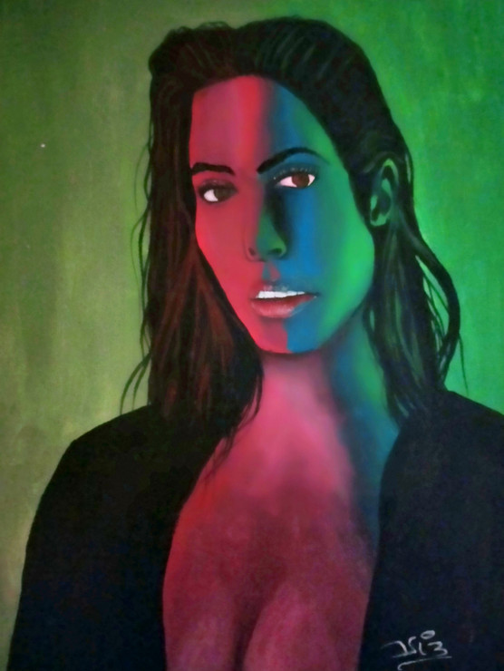 Popstar (ART_398_49934) - Handpainted Art Painting - 16in X 12in