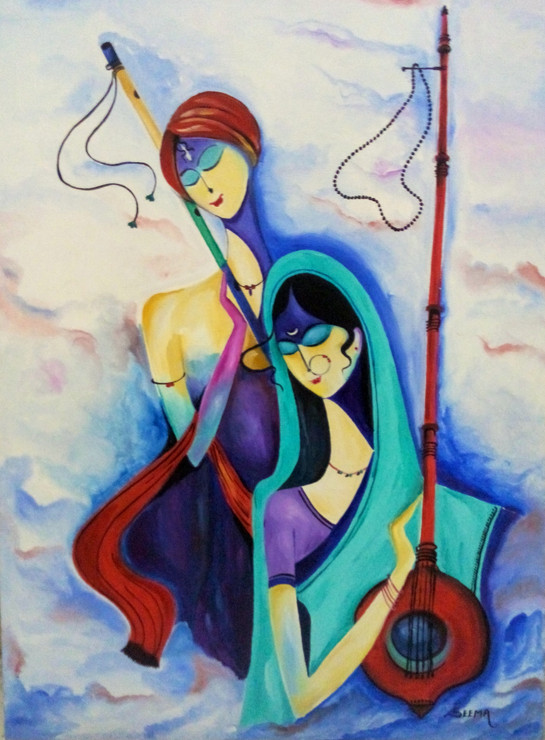 Vairaagin Meera Ka Jogi (ART_2886_20201) - Handpainted Art Painting - 18in X 24in