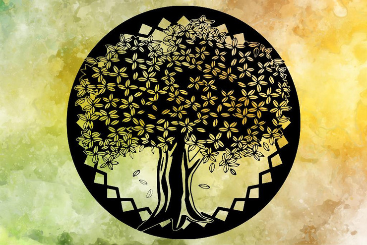 Tree Art With Light Background 3 (PRT_1965) - Canvas Art Print - 18in X 12in