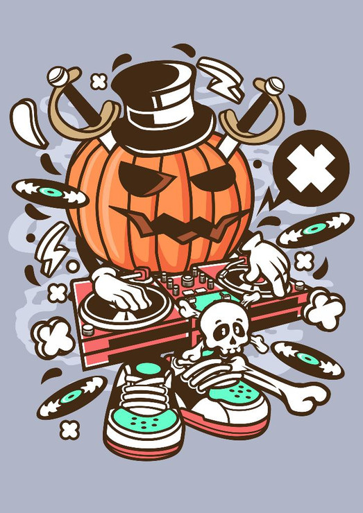 DJ Halloween (PRT_2294) - Canvas Art Print - 21in X 29in