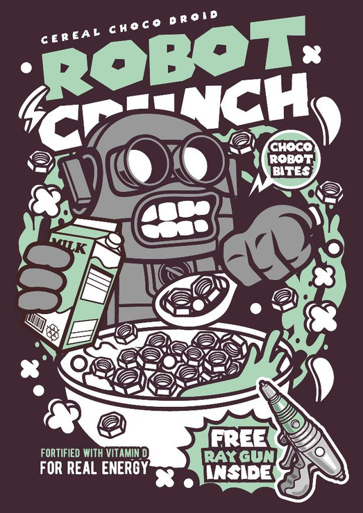 Robot Crunch (PRT_2665) - Canvas Art Print - 21in X 29in