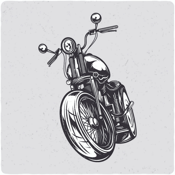 Motorcycle (PRT_2738) - Canvas Art Print - 28in X 28in