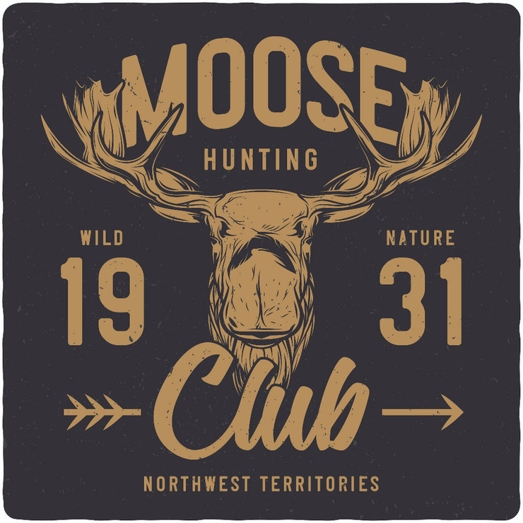 Moose Hunting (PRT_2809) - Canvas Art Print - 28in X 28in