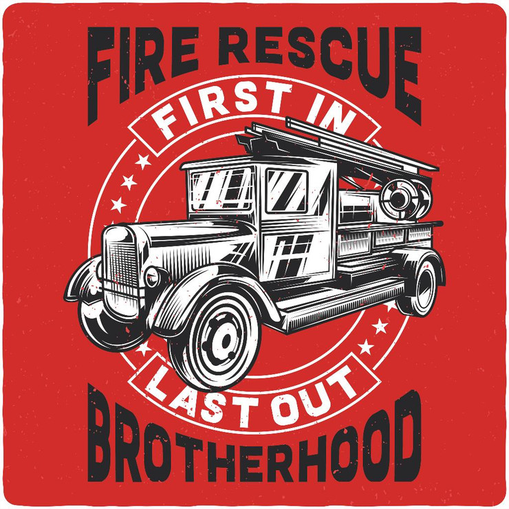 Fire Rescue (PRT_2817) - Canvas Art Print - 31in X 31in