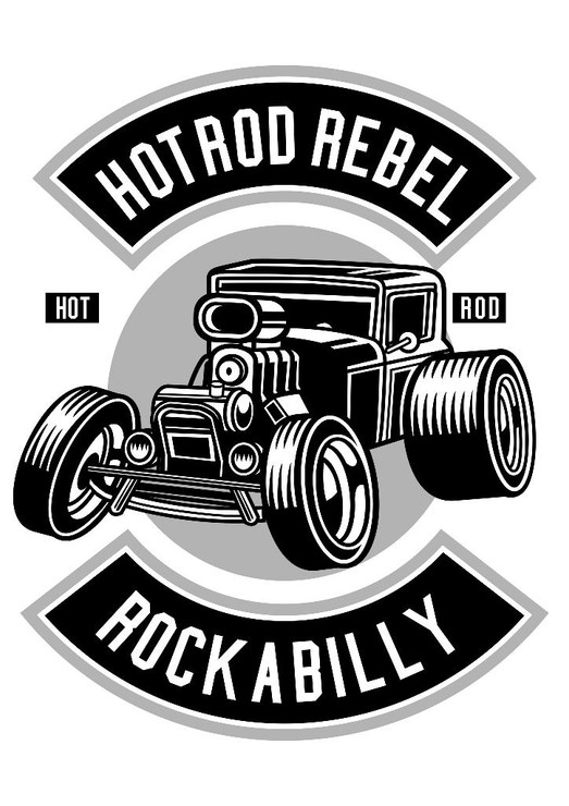 Hotrod Rebel (PRT_2963) - Canvas Art Print - 21in X 29in