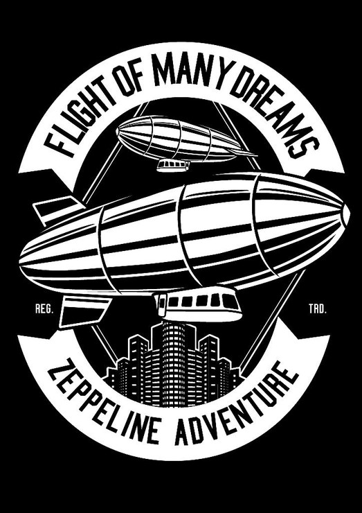 Zeppeline Adventure (PRT_3080) - Canvas Art Print - 21in X 29in