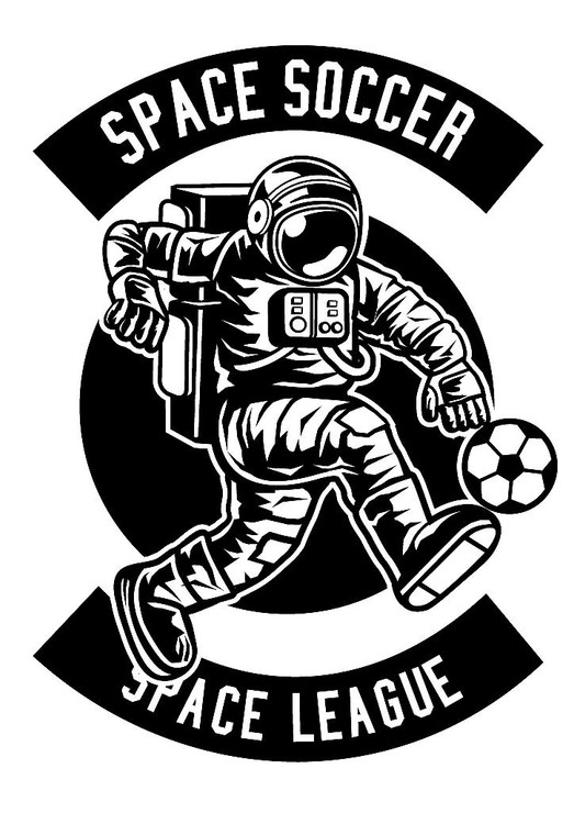 Space Soccer (PRT_3040) - Canvas Art Print - 21in X 29in