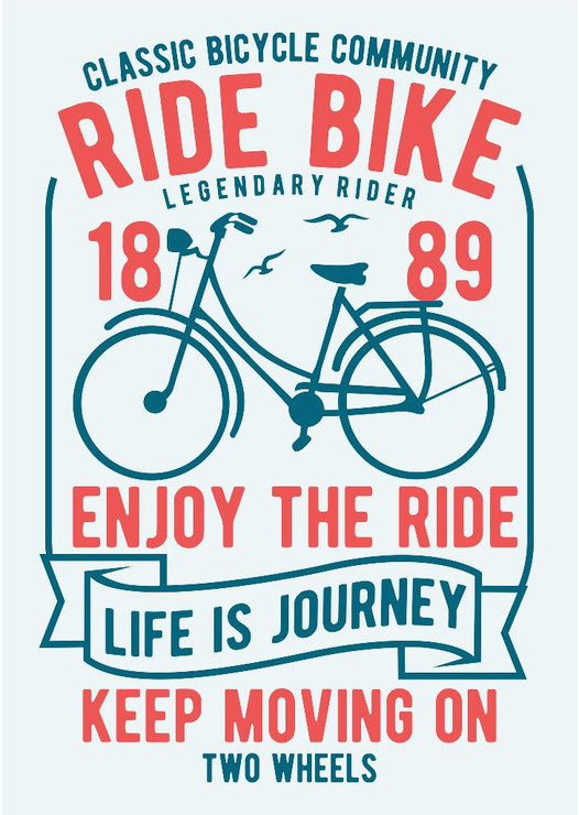 Ride Bike (PRT_3146) - Canvas Art Print - 21in X 29in