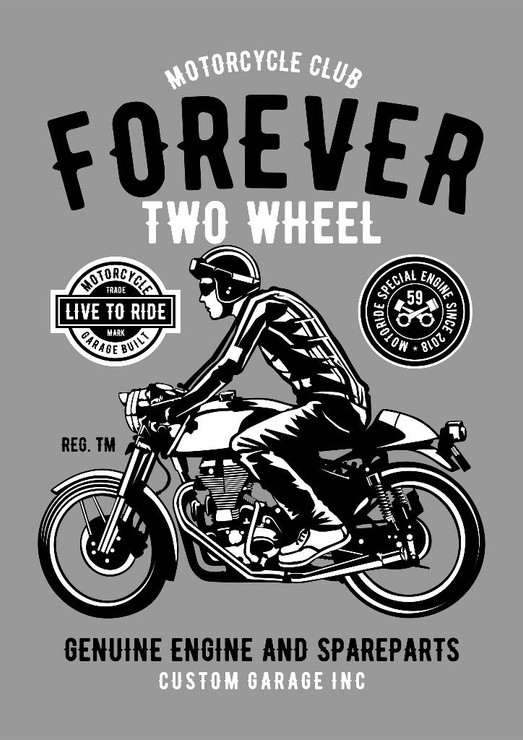 Forever Two Wheel 2 (PRT_3192) - Canvas Art Print - 21in X 29in