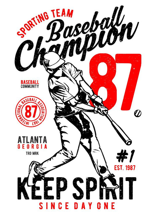 Baseball Champion (PRT_3218) - Canvas Art Print - 21in X 29in