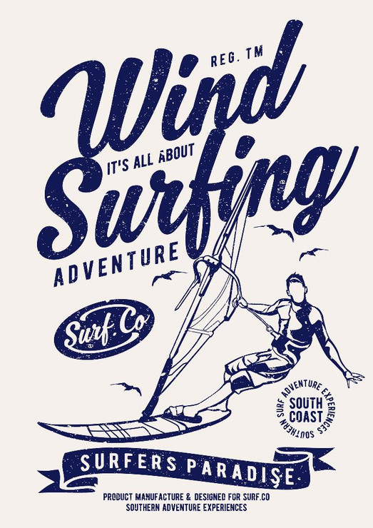 Wind Surfing (PRT_3347) - Canvas Art Print - 21in X 29in